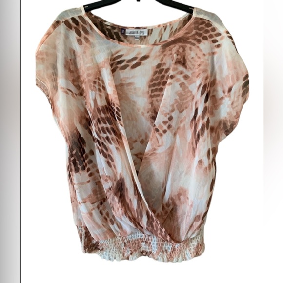 JLO Women’s Pink Snakeprint Top NWOT SIZE L - Picture 1 of 8